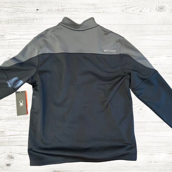 Spyder Charger Therma Quarter Zip Stretch T-Neck Black and Grey Coat XL - Picture 2 of 4